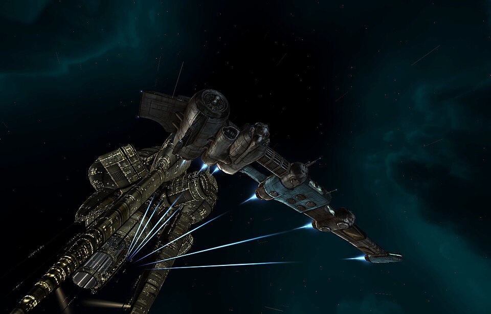 EVE Online — Gallente frigate in space